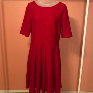 Julian Taylor Elbow Sleeve Fit & Flare Dress 8